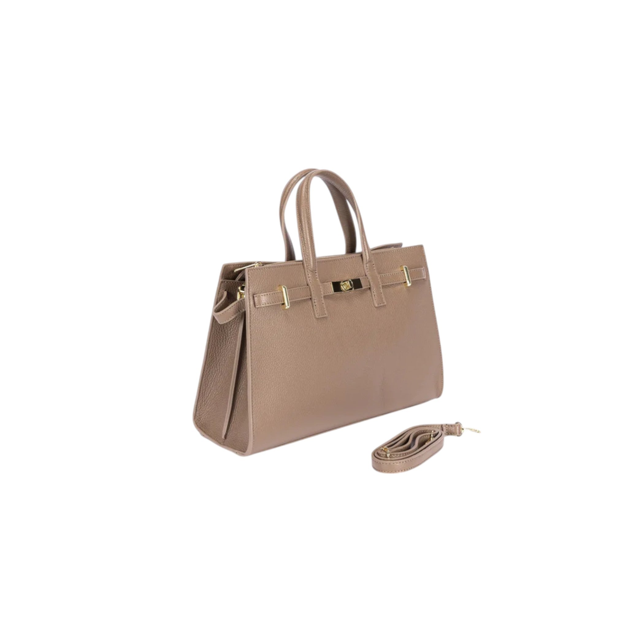 Leather Bela Women's Handbag with Elegant Gold Hardware